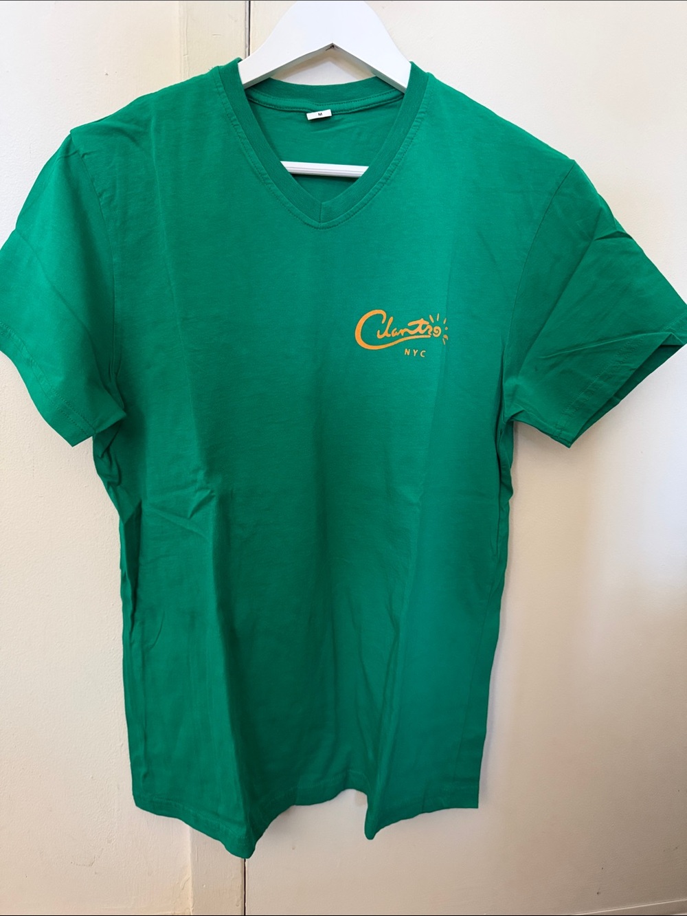 Men's Green V-Neck Logo T-Shirt